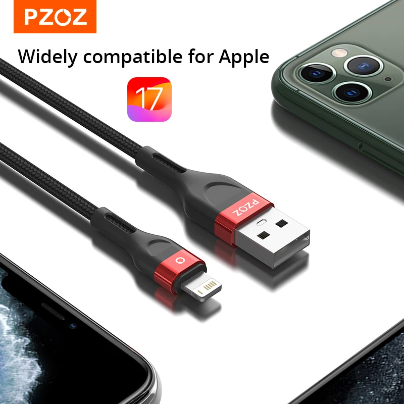 PZOZ USB Cable For iPhone 14 13 12 11 Pro Max  SE X XS 8 7 6 6s Plus 5 5S iPad Air Pro Mini 5 For ipad iPhone Fast Charger Cable