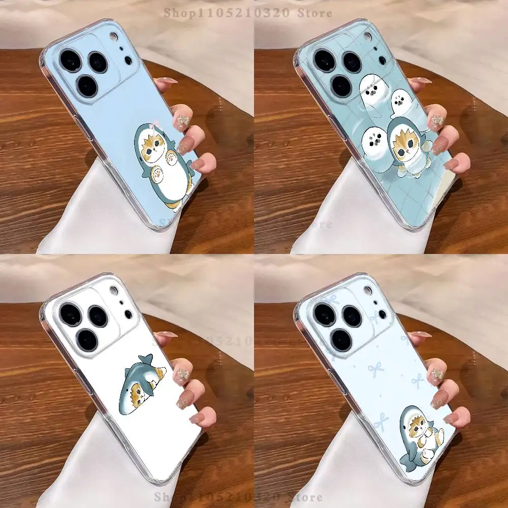 

Cute Cat Shark Phone Case For iPhone 17,16,11,15,13,14,12,Air,Mini,Plus,Pro,Max,Plus,E Clear Soft Shell