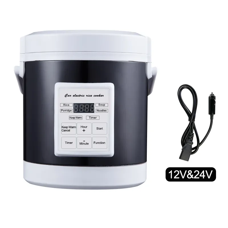 

12V 24V Mini Car Rice Cooker 1.6L car trucks electric soup porridge cooking machine food steamer warmer fast heating lunch box