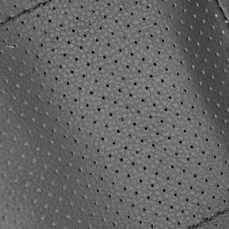 For VW Golf 4 MK4 Passat B5 1998 - 2005 Black Perforated Microfiber Leather Hand-stitched Steering Wheel Cover Protective Trim 3