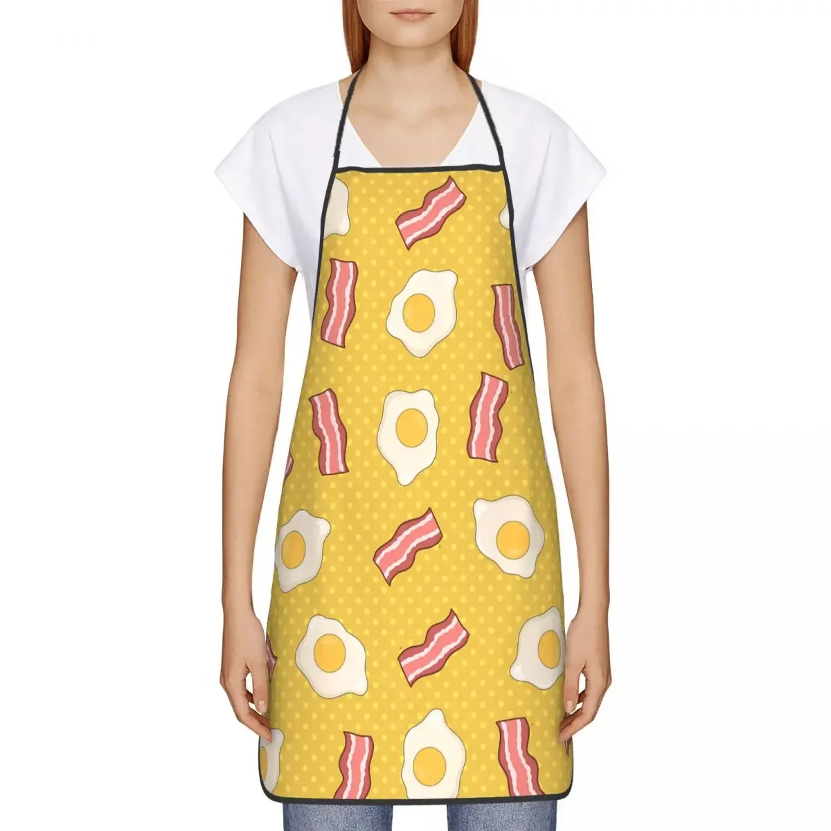 Bacon And Egg Pop Art Pattern Apron for Women Men Unisex Bib Kitchen Cooking Tablier Cuisine Chef Gardening