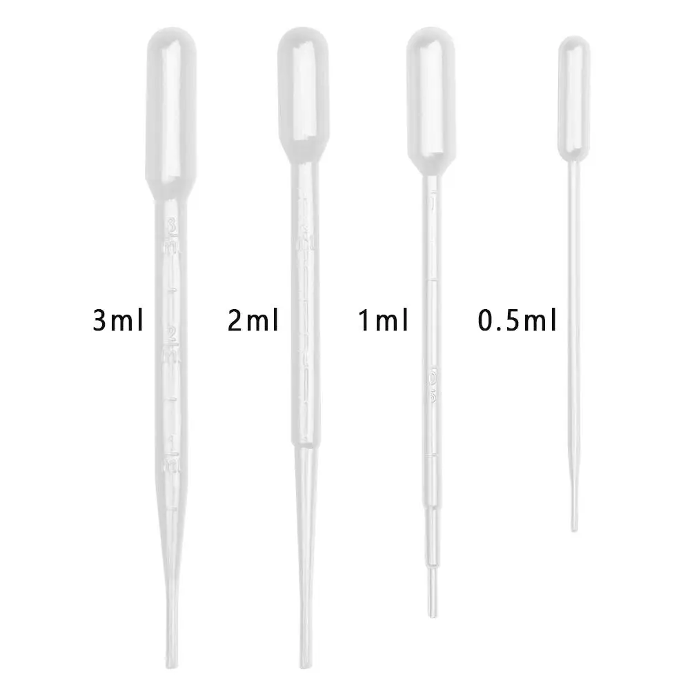 100/250Pcs Useful Home Test Tubes Transparent Plastic Pasteur Graduated Pipettes Disposable Dropper Liquid Transfer