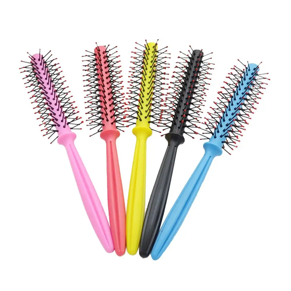 

Plastic Roller Comb for Curly Hair Round Bristles Durable Easy Use Gift Hair Care Styling Tool Salon Professional
