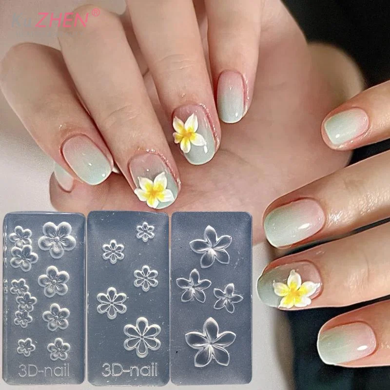 Moule à ongles 3D en Silicone, fleur de Rose, Style océan, coquille, étoile de mer, Transparent, bricolage, décoration Nail Art, outils de conception de manucure