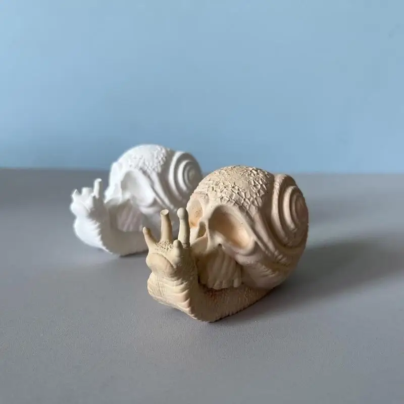 غير لاصقة سيليكون زخرفة قالب الحرفية DIY بها بنفسك الديكورات المنزلية الجمجمة الحلزون على شكل شمعة الصابون منحوتات الشمع الخبز #2