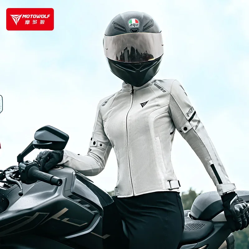 Women's Motorcycle Jacket Summer Breathable Mesh Motorcycle Riding Jacket Windproof And Anti Drop Motorbike Jacket Women