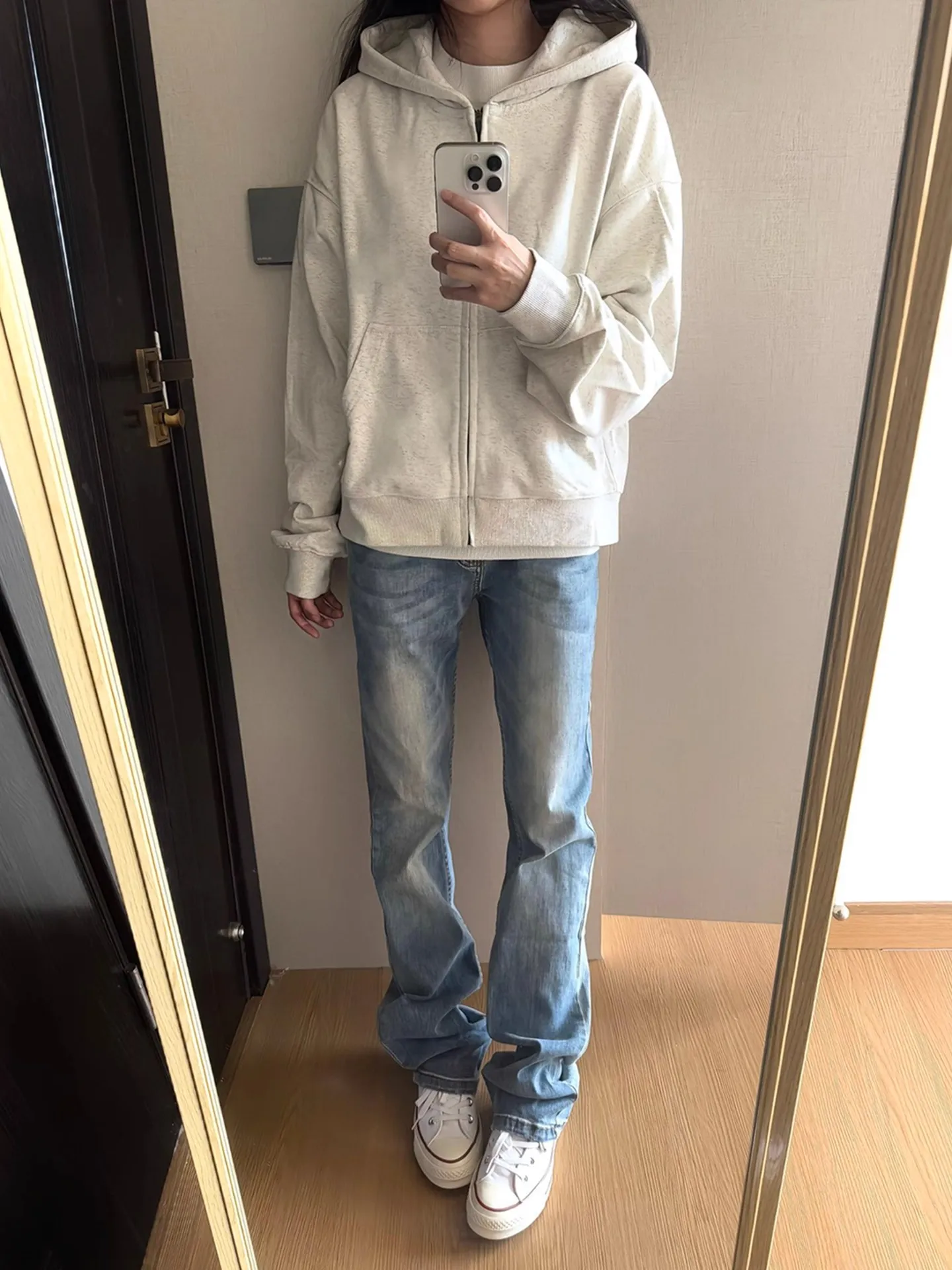 

Men's Bell Bot Jeans Slim Fit Straight Leg American Sle High Street Vibe Elastic Waist Autumn Straight Jeans