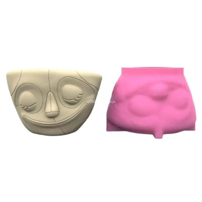 

Handmade Artistic Human Face Plant Pots Silicone Mould for Coloring Crafts Decor Dropship