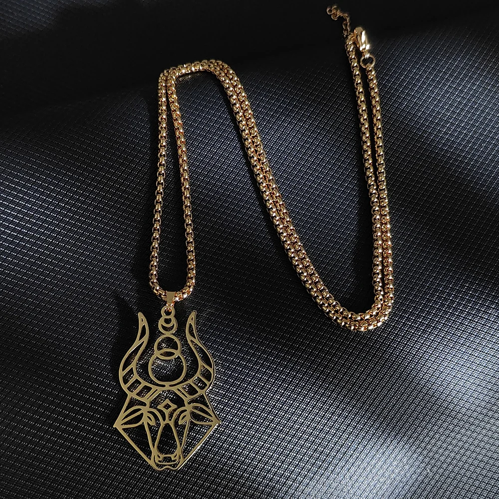 Cheap electroplated stainless steel Taurus pendant necklace, Thanksgiving and Christmas gifts