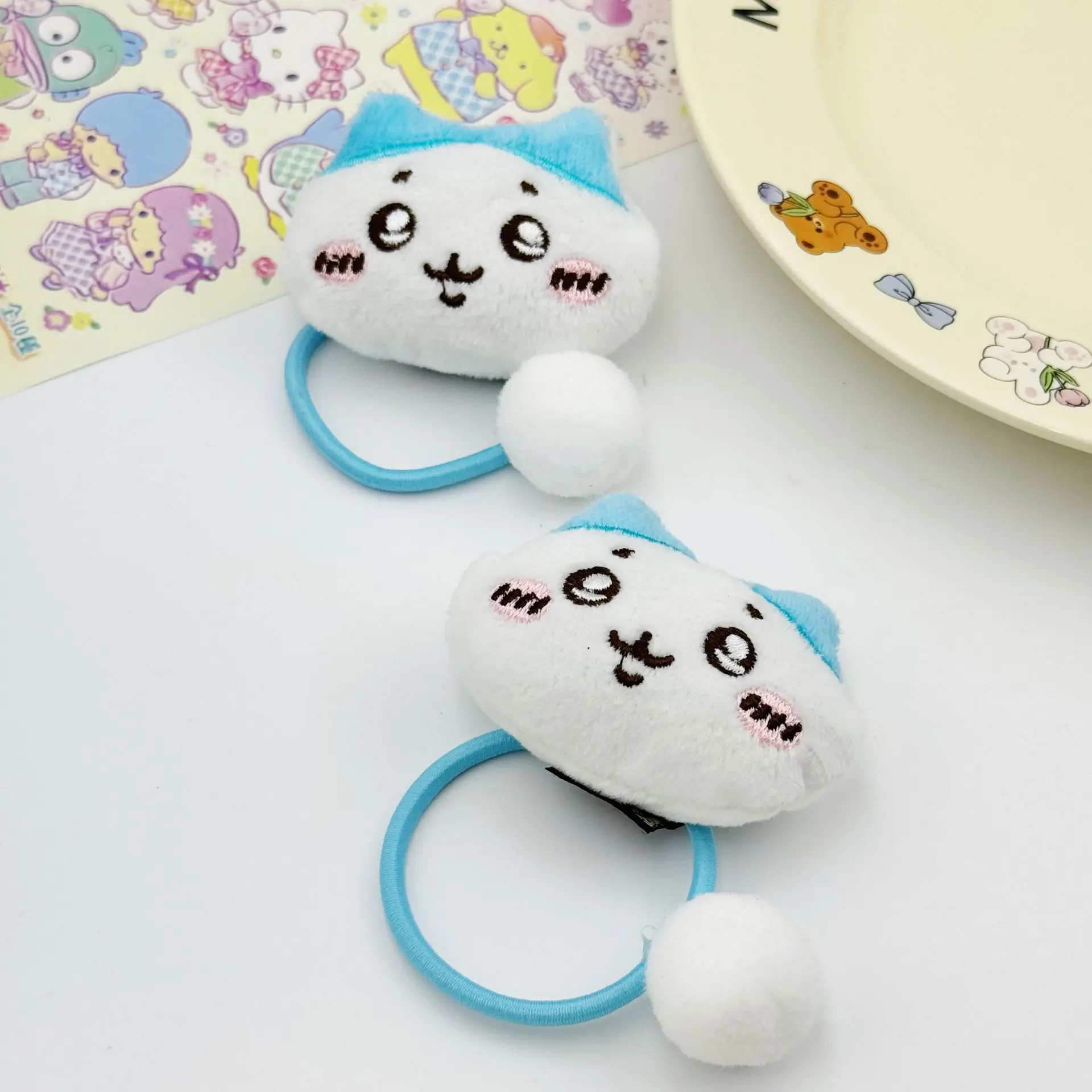 Miniso Japanese cartoon cute chiikawa plush hair rope sweet cute cute girl head rope new style giikawa hair circle
