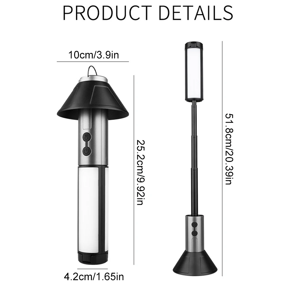 متعددة الوظائف التخييم ضوء USB قابلة للشحن فانوس التخييم مصباح يدوي مع هوك مصباح التخييم في حالات الطوارئ في الهواء الطلق