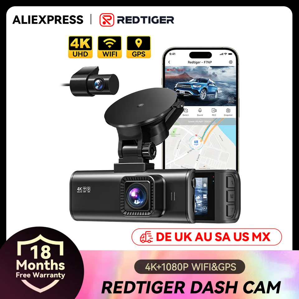 REDTIGER F7NP 4K 車用ダッシュカメラ 3.18 インチ IPS スクリーン