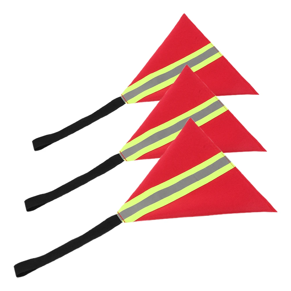 

3pcs Travel Flag Reflective Flags Kayak Safety Ribbon High Visibility Boating Red Flag Strips Lightweight Portable Durable