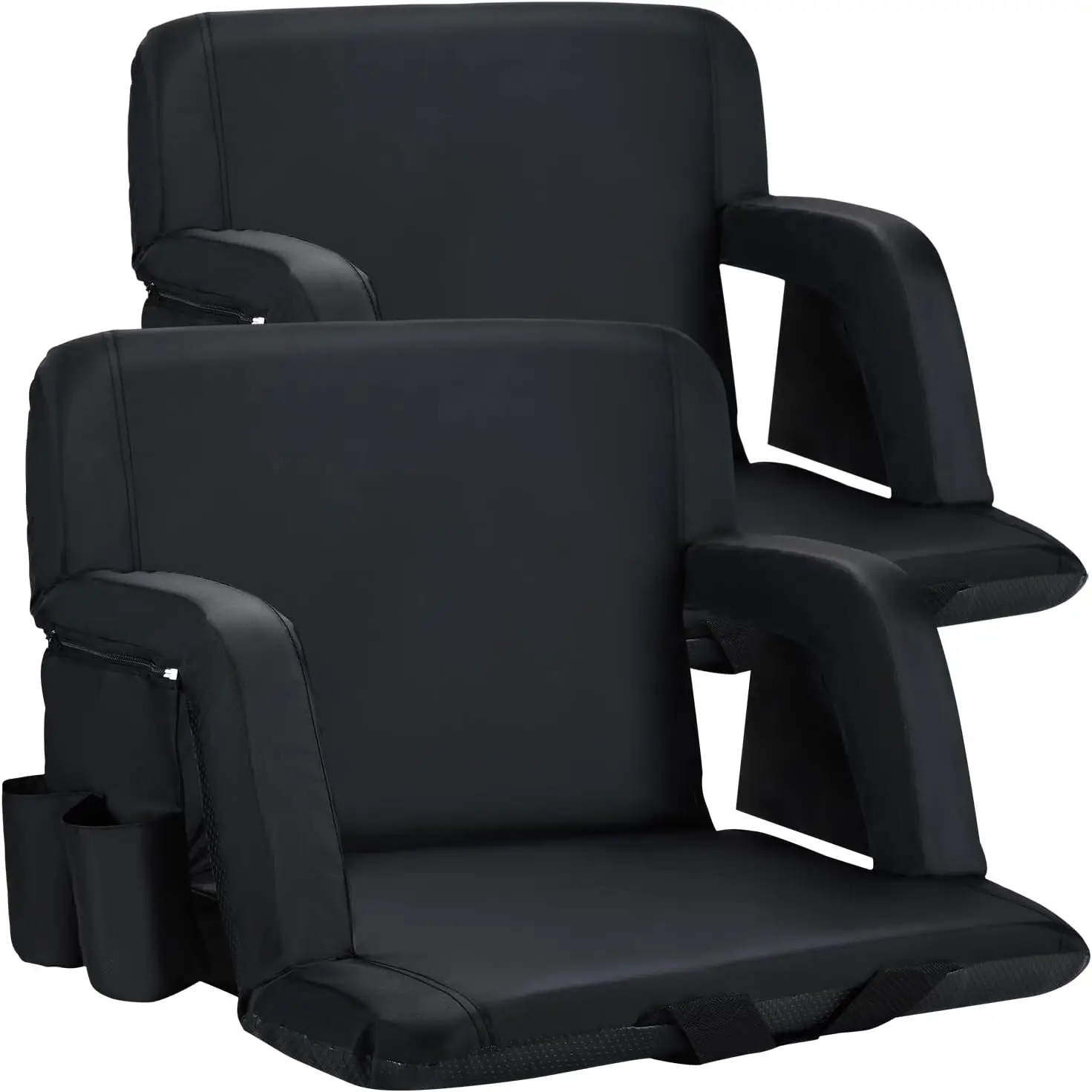 Wide Stadium Seats with Back Support, 2 Pack Bleacher Seats with Back and Cushion Wide Padded Stadium Chair with