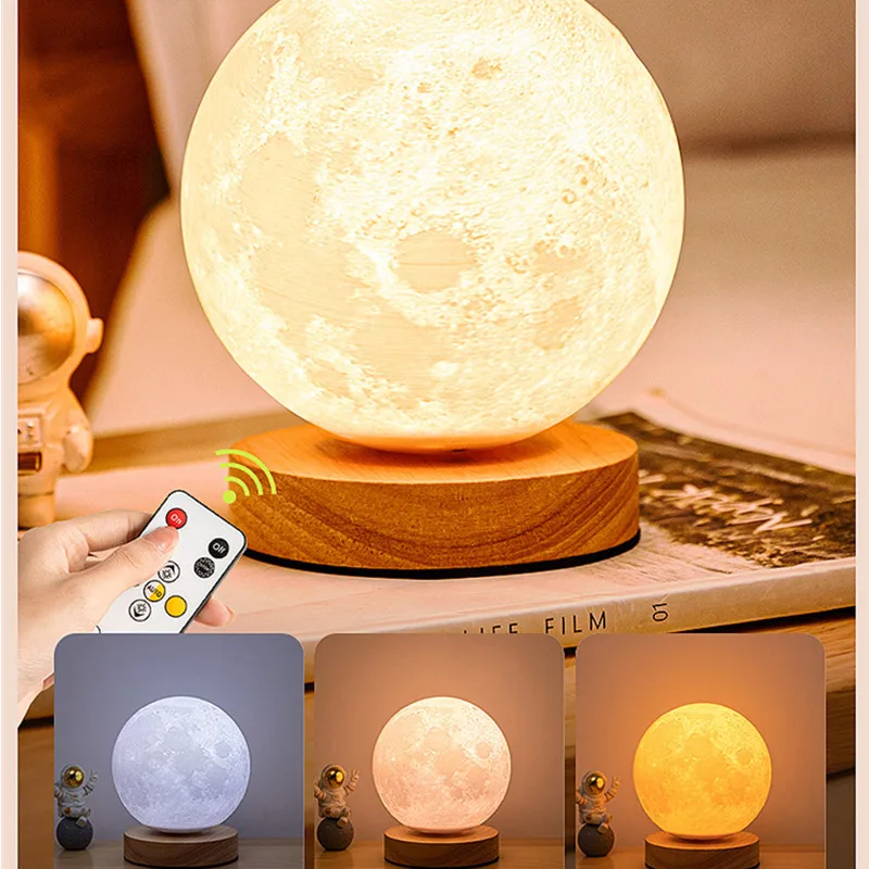 16 Colors Creative 3D Led Moon Night Lamp 360° Rotating Lunar Night Light for Home Office Room Touch Control Desktop Moon Lamp