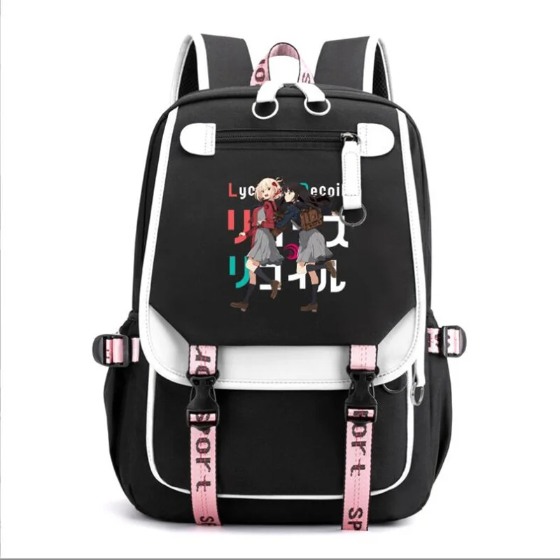 

Anime Lycoris Recoil Backpack Teenarges Schoolbag Men Women Color Blocking USB Laptop Rucksack Travel Shoulder Outdoor Bags