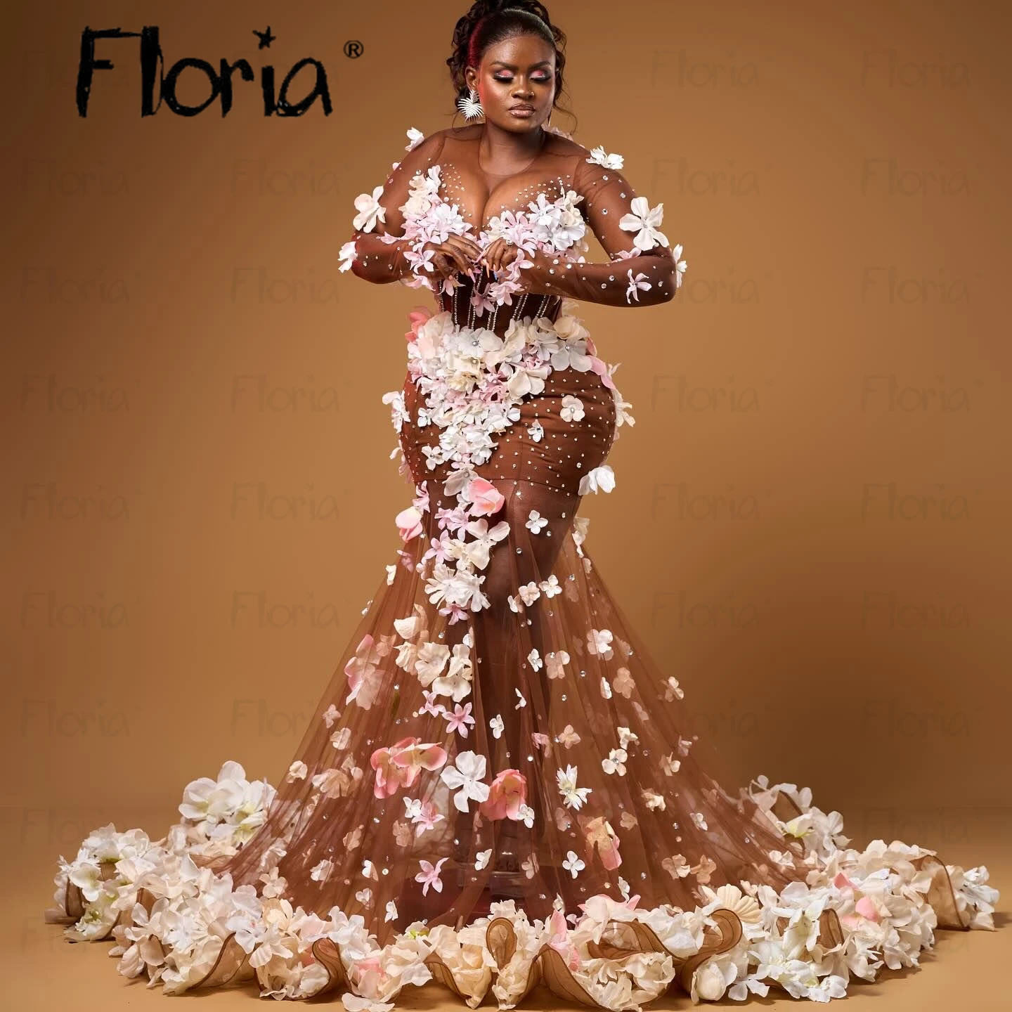 Africa Mermaid Long Sleeves Wedding Dresses for Black Girls Floral Lace  Applique Nigerian Bridal Gown Customized Occasion Gowns - AliExpress 320