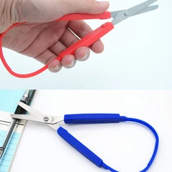 Student Kid Mini Stainless Steel Loop Scissors Colorful Grip DIY Art Craft Paper Cutting Stationery School Home Office Tool