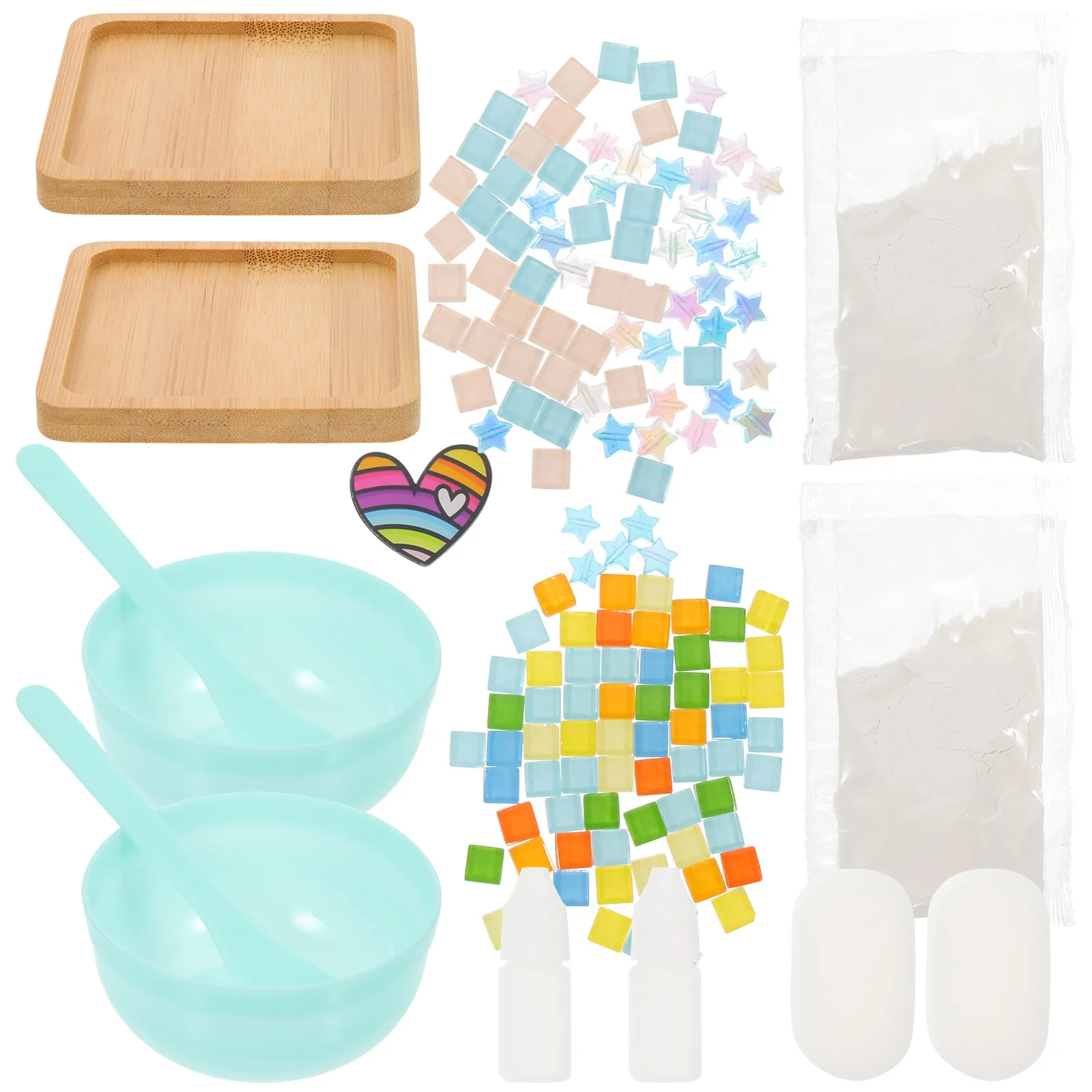 

2Sets DIY Mosaic Cup Mat Heat Insulated Coaster Material for Handmade Craft Supplies DIY Cup Mat