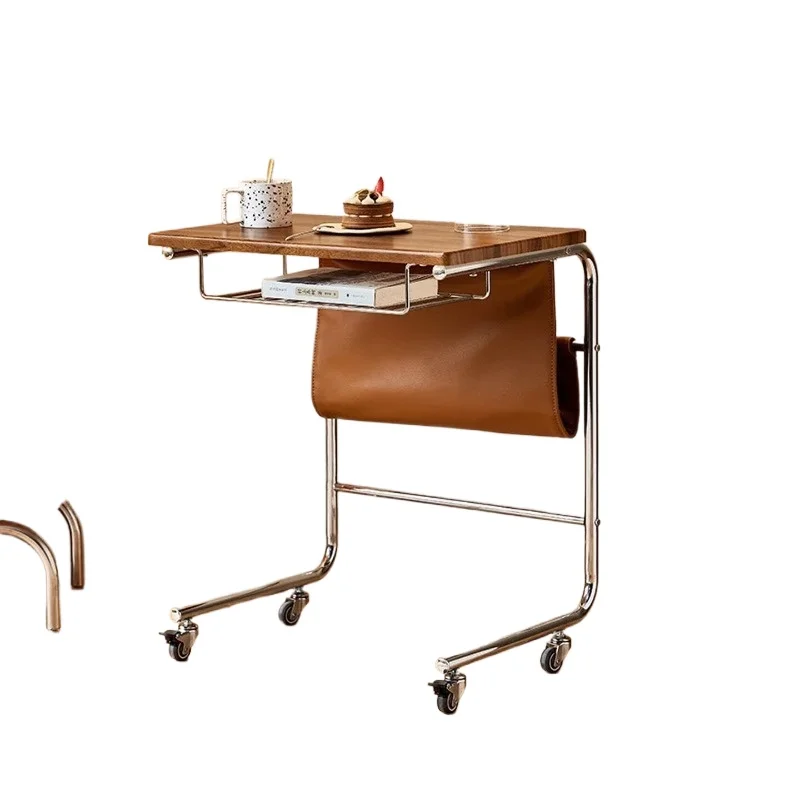 Rectangle bedroom household writing table, movable table by the bed