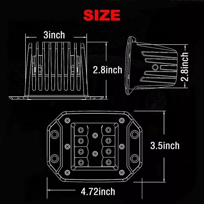 أضواء ليد للسيارة ، مصد شعاع ، أضواء كاشفة مدمجة ، 5 بوصة ، 40 واط ، عدسة 6D ، مصباح مربع صغير لمركبات الطرق الوعرة