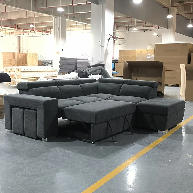 # Modern Big Sleeping Pull Out Sofa Bed Furniture Multifunctional Folding Corner Sofa Bed with Storage for Living Room