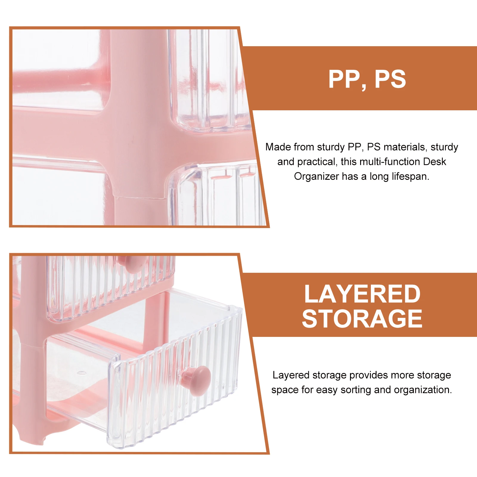 

Multi-Layer Drawer Desk Organizer with Large Capacity Plastic Storage Box Makeup Holder Desktop Organization Storage