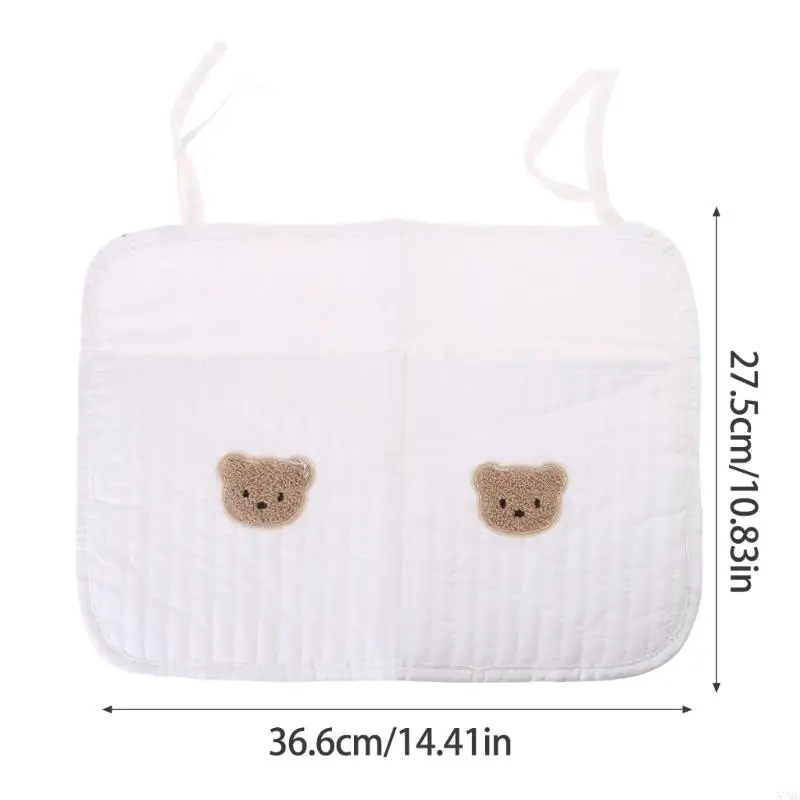 57QE rangement suspendu au chevet, poche en coton pour jouets, couches, poussettes