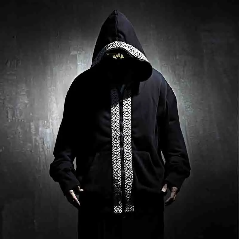 

Fashion Men's Loose Pull Up Hooded Zippered Sweater Spring And Autumn Fashion Youth Popular Zippered Cardigan Top Coat