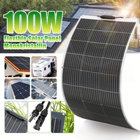 18V Flexible Solar Panel 100W for Camping/Powerbank/Camper Van/Home/ Battery Monocrystalline System Accessories
