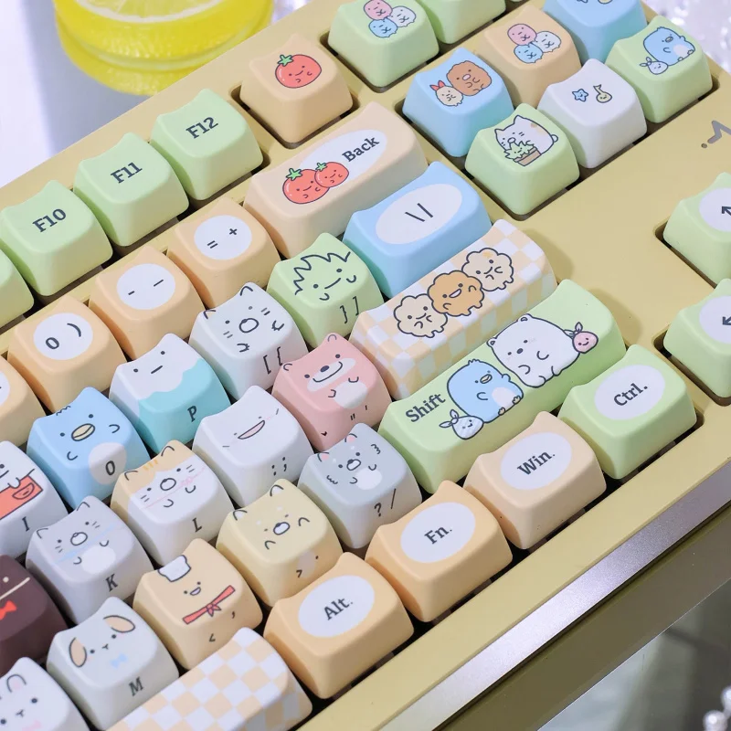 Cute Anime Keycaps Set,132 Keys Custom Mao Profile Dye-Sublimation PBT Key Caps For MX Mechanical Keyboard 60% 65% 75% 100% view 3