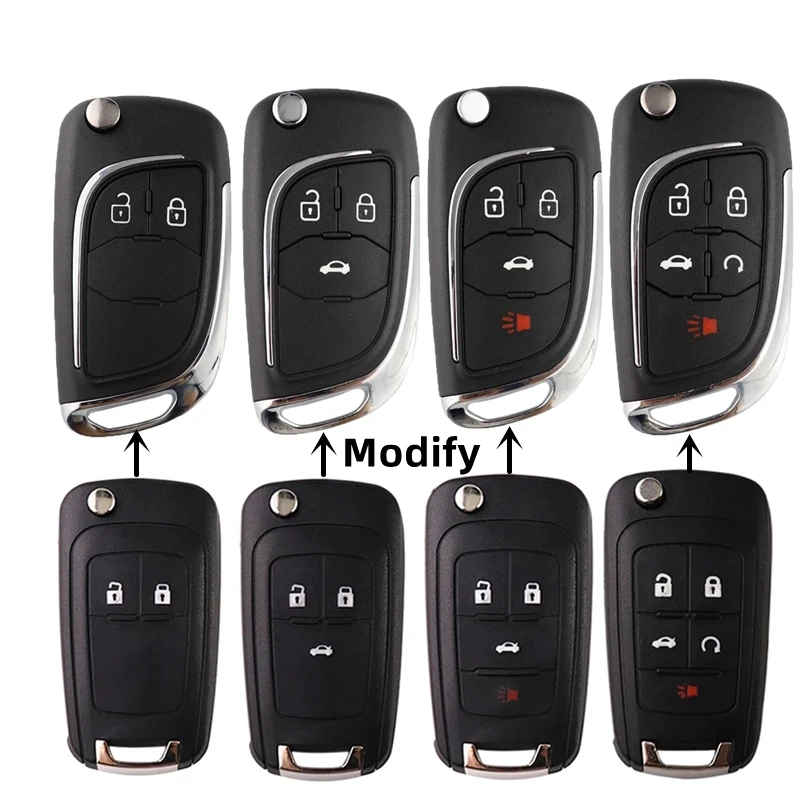 

XIEAILI 10 шт. OEM Key чехол 2 3 4 5 кнопочный модифицированный флип-ключ корпус для Chevrolet Cruze Spark Lova Camaro Impala Malibu