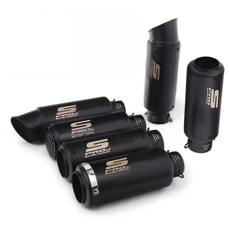 Универсальная выхлопная труба мотоцикла 51/60 мм, прямая, подходит для Yamaha Honda Racing GP Project Универсальная выхлопная труба мотоцикла 51/60 мм, прямая, подходит для Yamaha Honda Racing GP Project