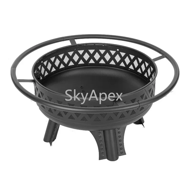 

Metal Wood Burning Outdoor Fire Pit Affordable All Fire Accessories Spark Guard AntiRust For Backyard Camping Gathering
