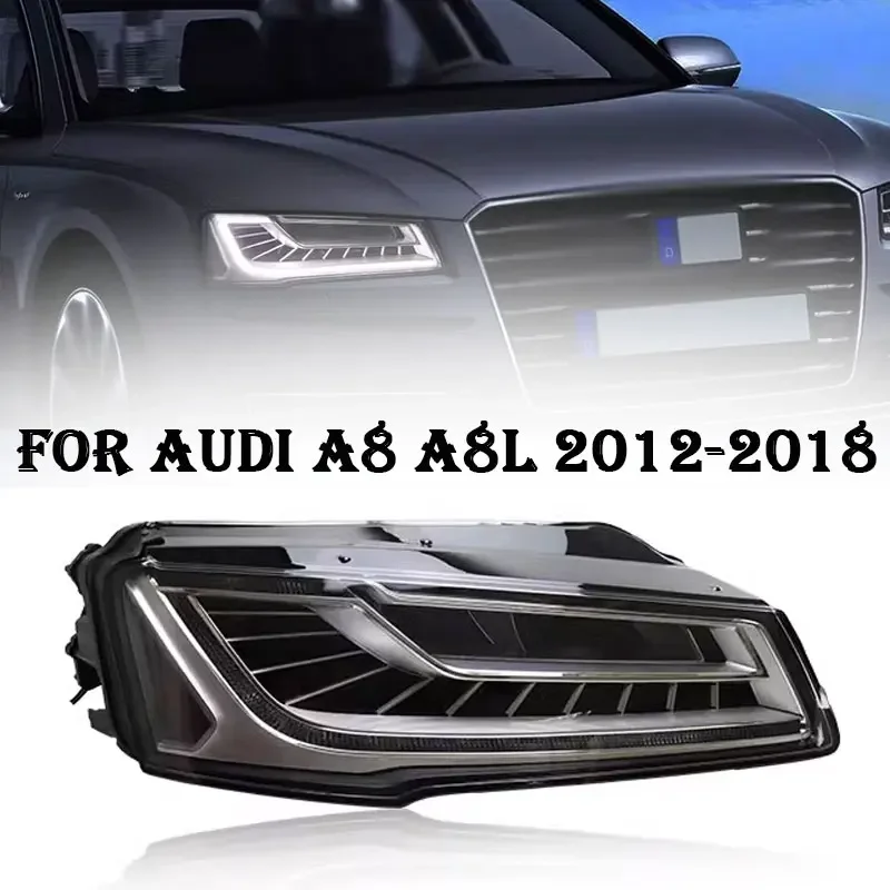 Head Lamp for Audi A8 2012-2018 Headlight Assembly A8L LED Modification Matrix Guide DRLUpgrade High-end Headlight Hssembly