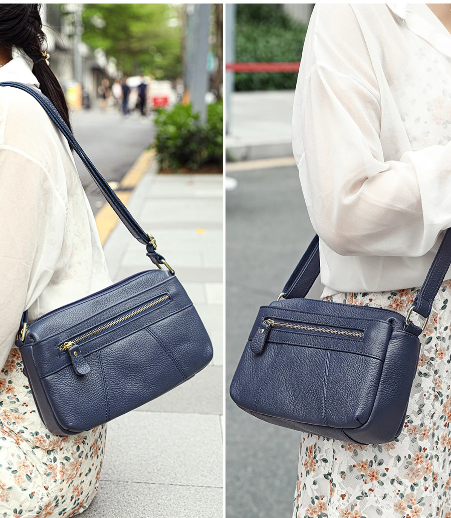 أزياء المرأة حقيبة كروسبودي جلد طبيعي أنثى حقيبة ساع جلد البقر عبر الجسم حقيبة كتف للنساء #2