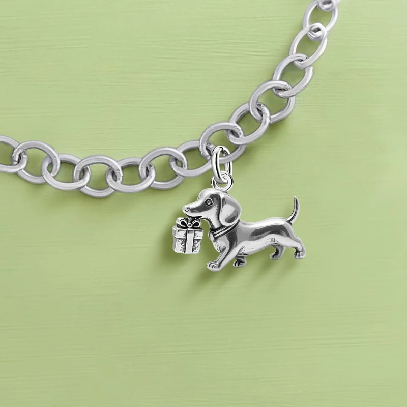 

925 Sterling Silver JamesAvery Vintage Pendants Dachshund Charms Beads Fit Original Bracelet Bangles Necklace DIY Jewelry