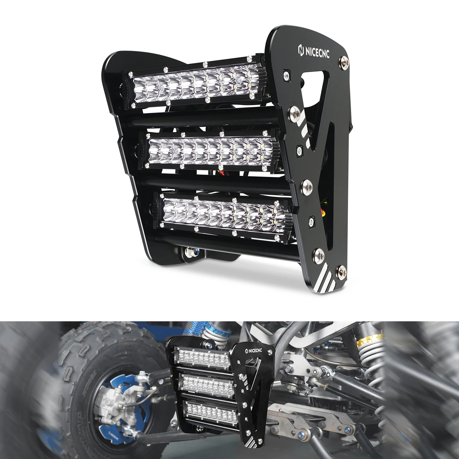 

NICECNC Raptor 700 Front Bumper With 60W LED Lights Kit ATV For Yamaha Raptor 700 2013-2024 2016 Raptor 700R 2013-2024