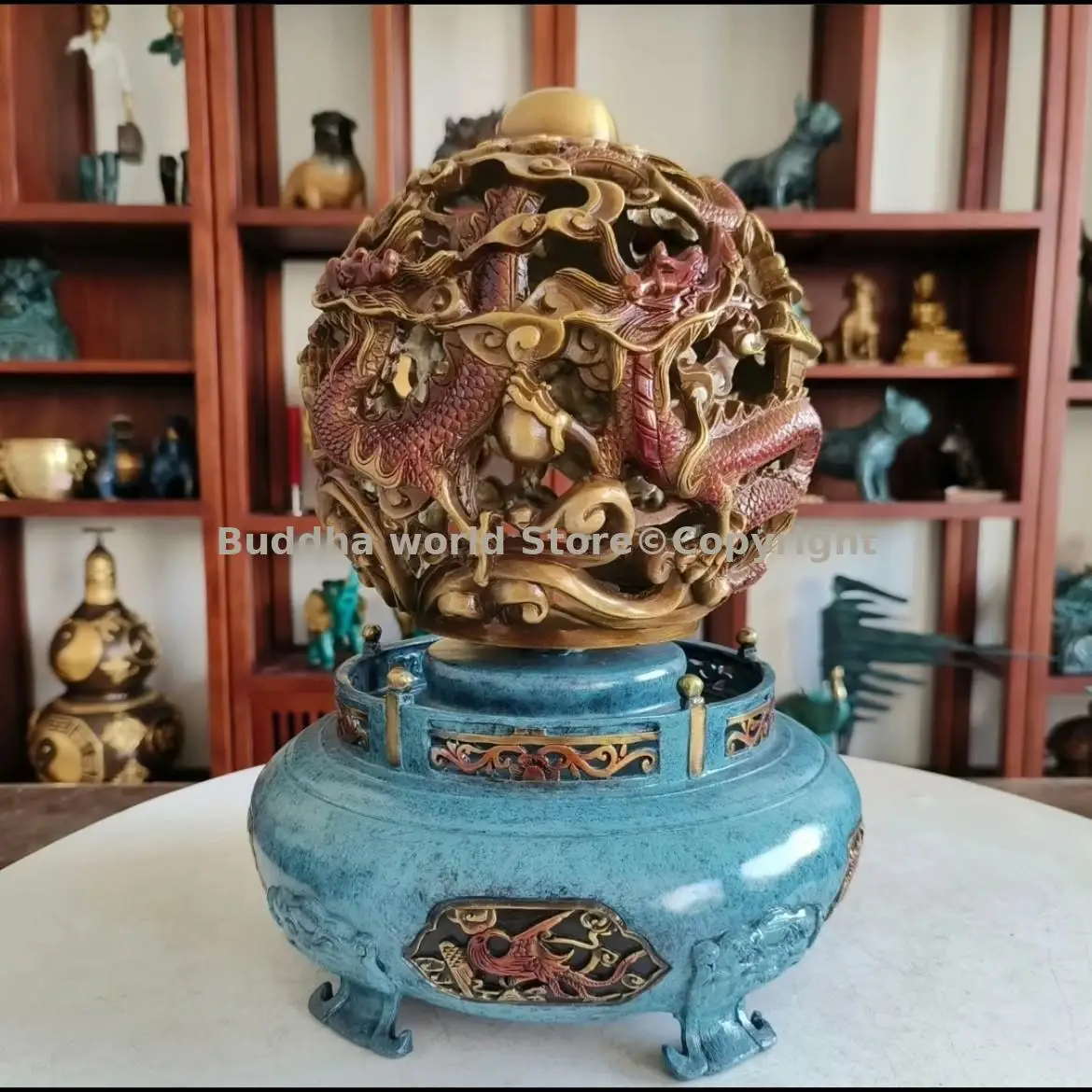 2025 GOOD LUCK FENG SHUI talisman 9 dragons royal universe power treasure bowl bronze Carving home office room club decoration