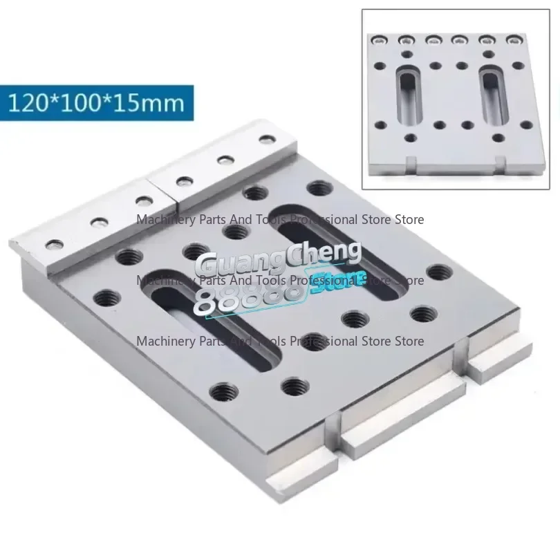 M8 CNC Wire EDM Fixture Board Stainless Jig Tool 120x100X15mm Fit Leveling & Clamping