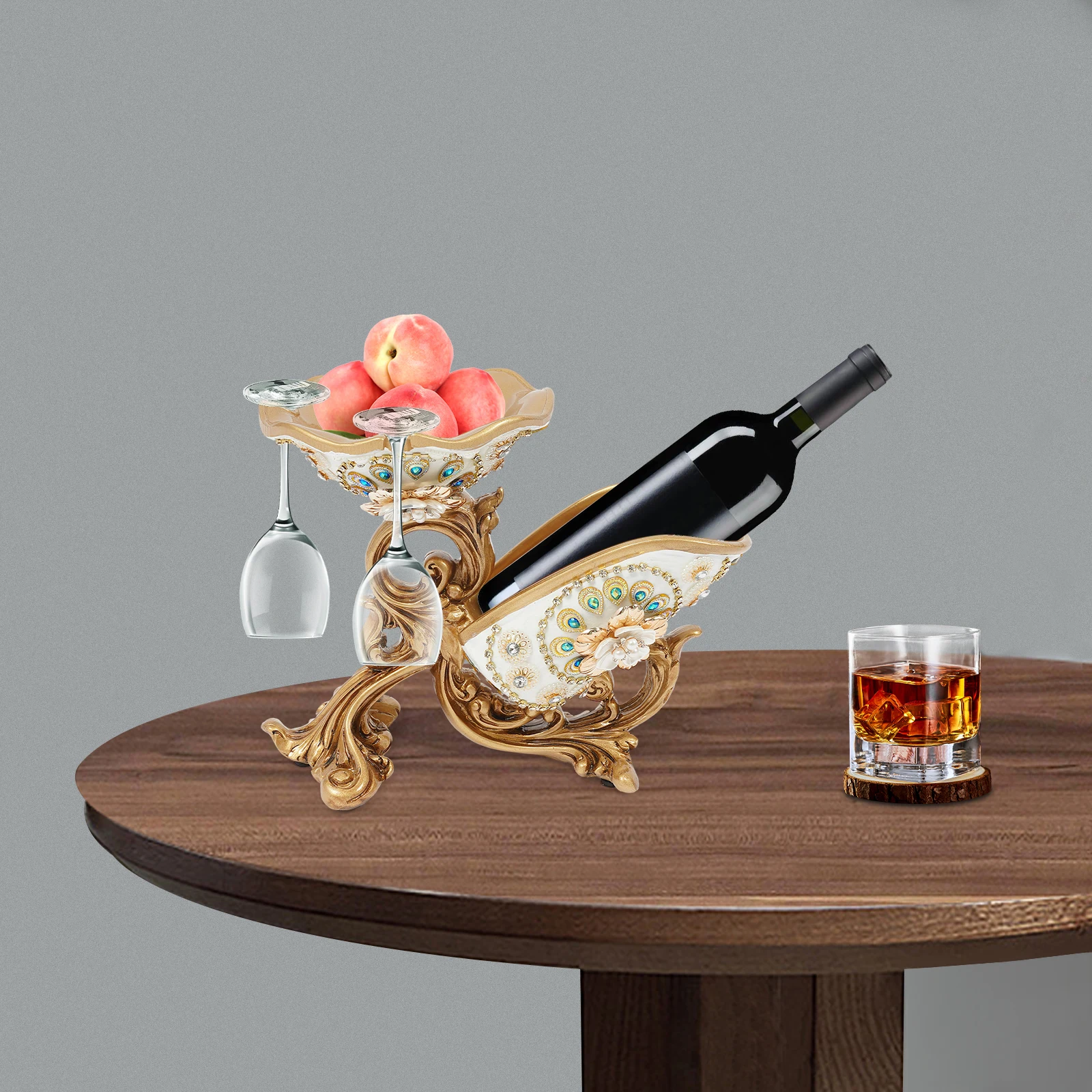 

Настольная полка для бутылок, настольный держатель для бутылок, полка для хранения бутылок, для винных шкафов для хранения бутылок вина, бокалов для вина, золотого цвета