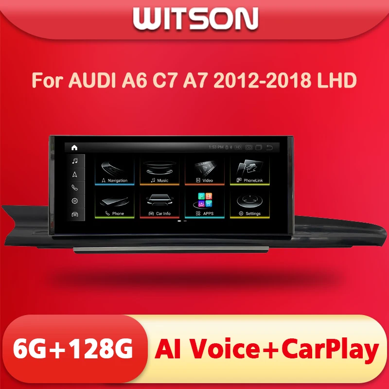 

WITSON 12.3'' car Multimedia Player Android 11 auto radio For AUDI A6 C7 A7 2012 2013 2014 2015 2016 2018 LHD 8GB 256GB monitor