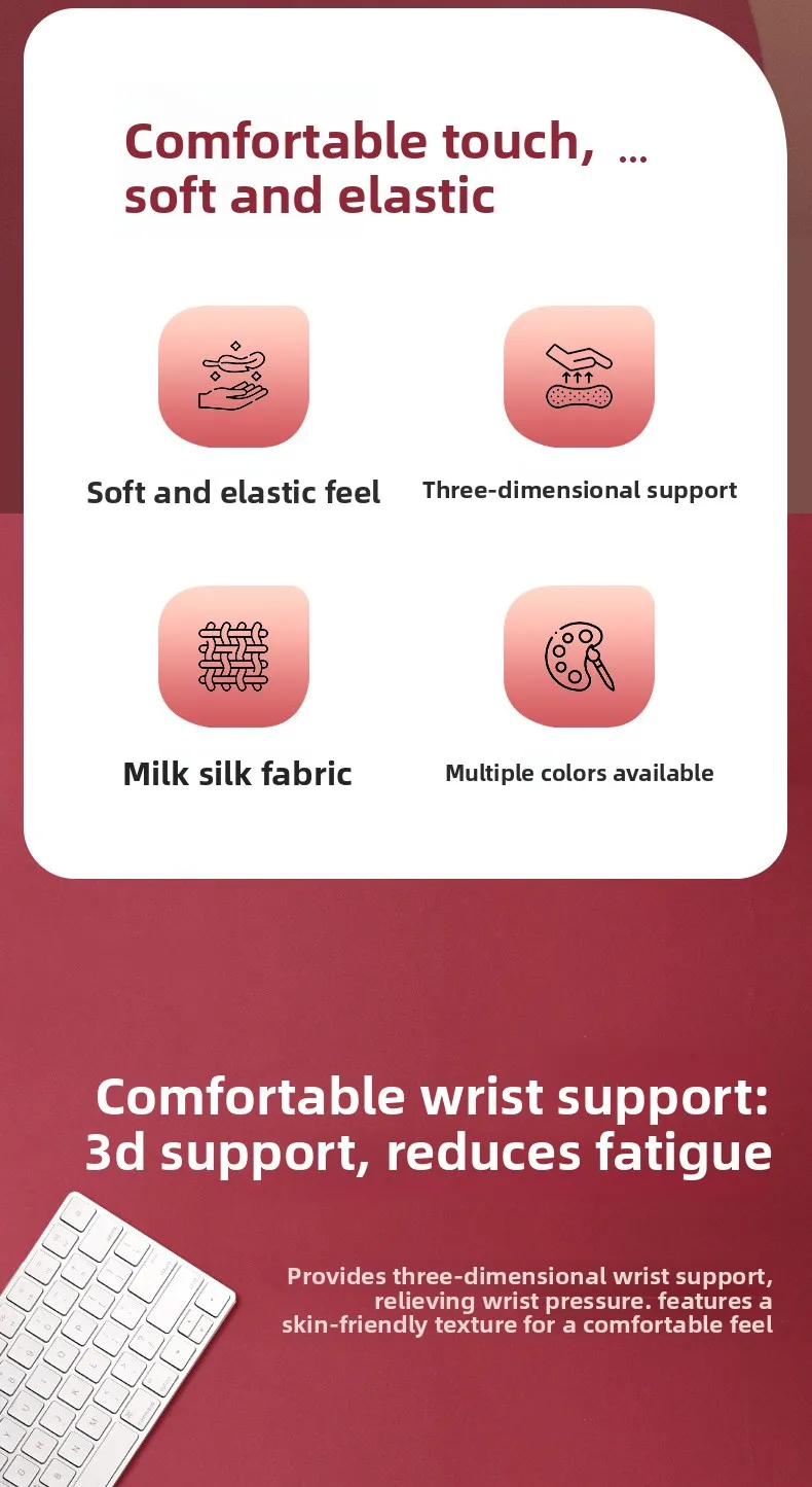 Silikon-Mauspad mit Farbverlauf und Handgelenkauflage, ergonomische Schreibtischunterlage für Büro und Gaming, 6 Farboptionen mit Farbverlauf – Detail 2