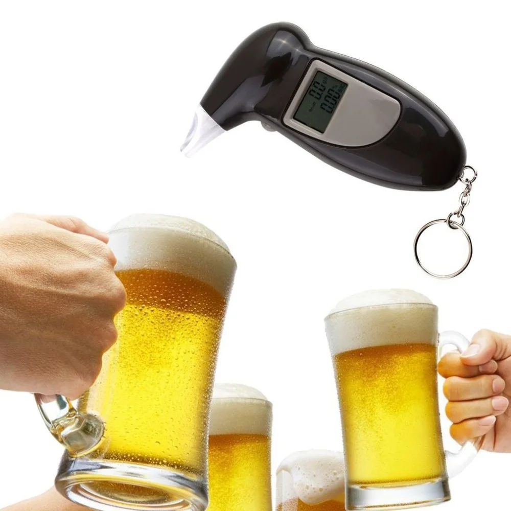 New Arrival Alcohol Breath Tester Breathalyzer Analyzer Detector Test Keychain Breathalizer Breathalyser DeviceLCD Screen