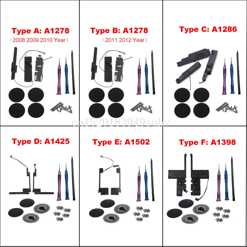 Внутренний A1278/A1286/A1425/A1502/A1398 динамик с инструментами для Macbook Pro 13,3/15/15, 4-дюймовый ноутбук, 1 компл.