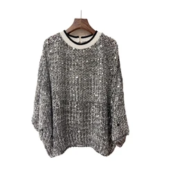 26 Heavy Handmade Scale Casual Sweater Top Quality Lightweight Sweater Czenititreide Top Dames Cotton and Linen AF1643