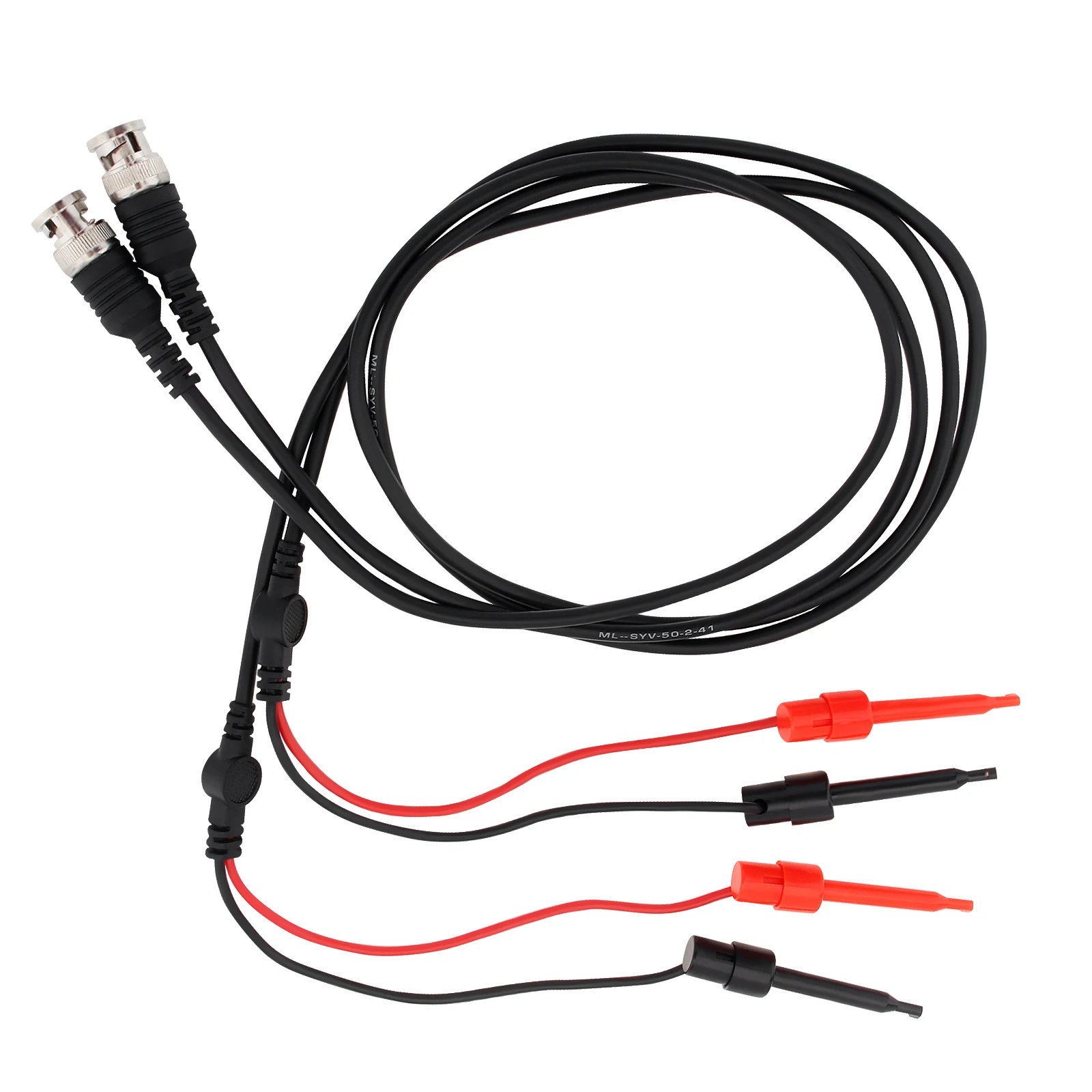 Enchufe macho BNC Q9 a gancho de prueba Dual, sonda de prueba, Cable Coaxial, línea para osciloscopio, instrumentos de medida, 2 piezas