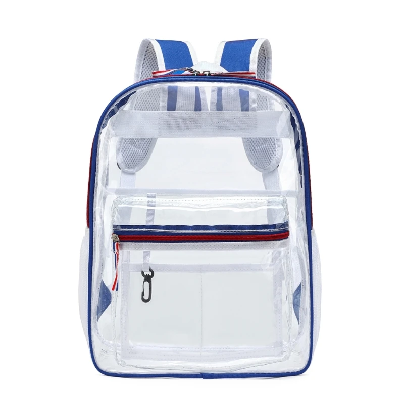 Clear Backpack Heavy Duty Clear Book Bag Waterproof School Bag See Through Plastic Book Bags for School, Work, College 517D