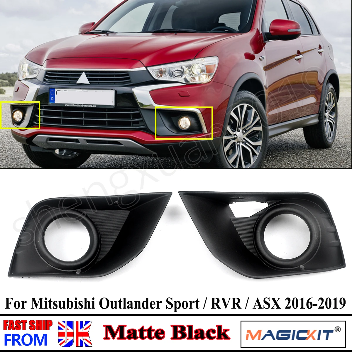 

1 пара левой и правой боковой решетки передней противотуманной фары для Mitsubishi Outlander Sport/ASX 2016-2018, черный