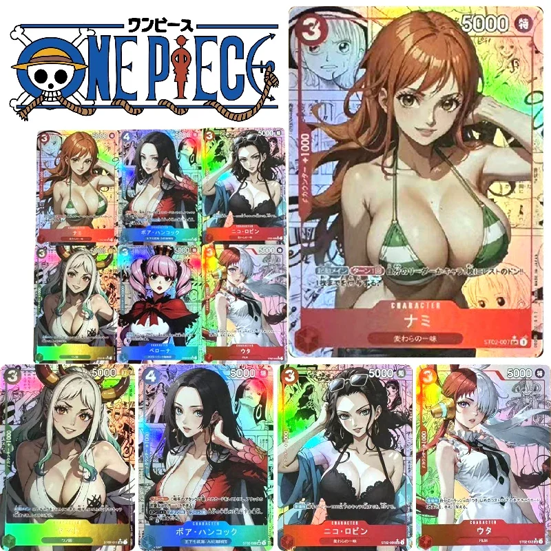 

ONE PIECE Anime Characters Nico Robin Boa Hancock DIY Homemade Bronzing Christmas Birthday Gift Collection Card Game Toys